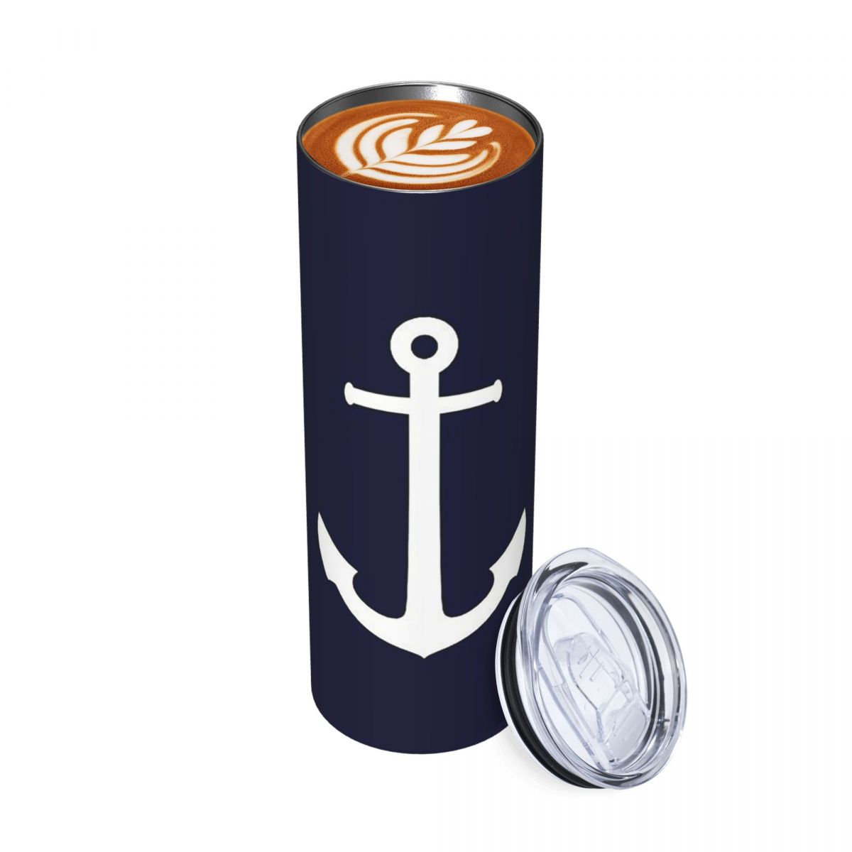 White Anchor On Navy Blu Stain - Tumbler 20Oz White 评论和价格