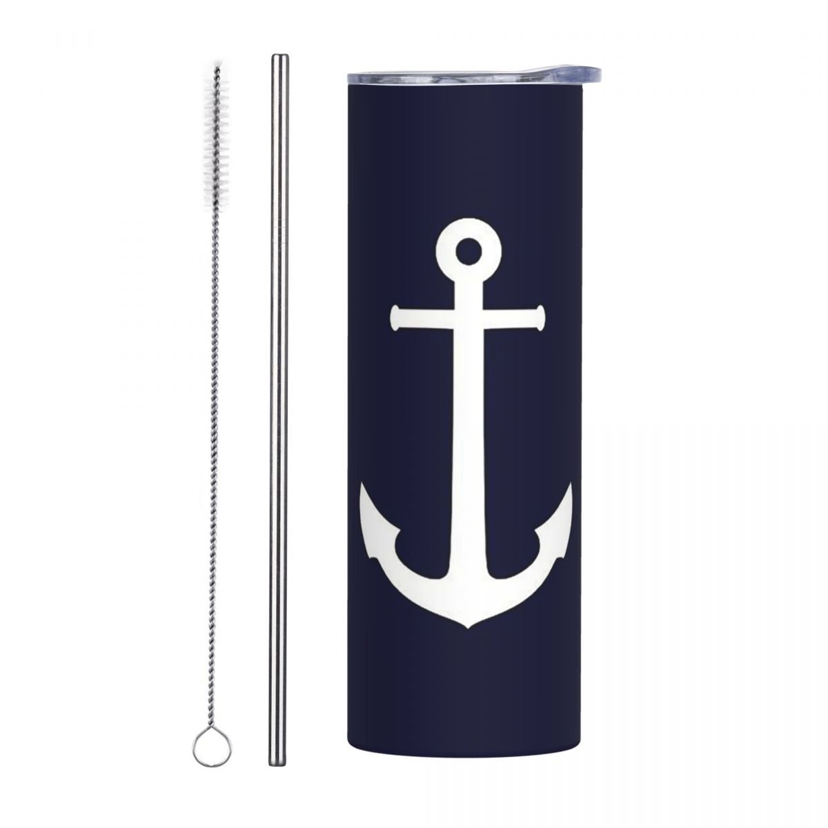 White Anchor On Navy Blu Stain - Tumbler 20Oz White 评论和价格