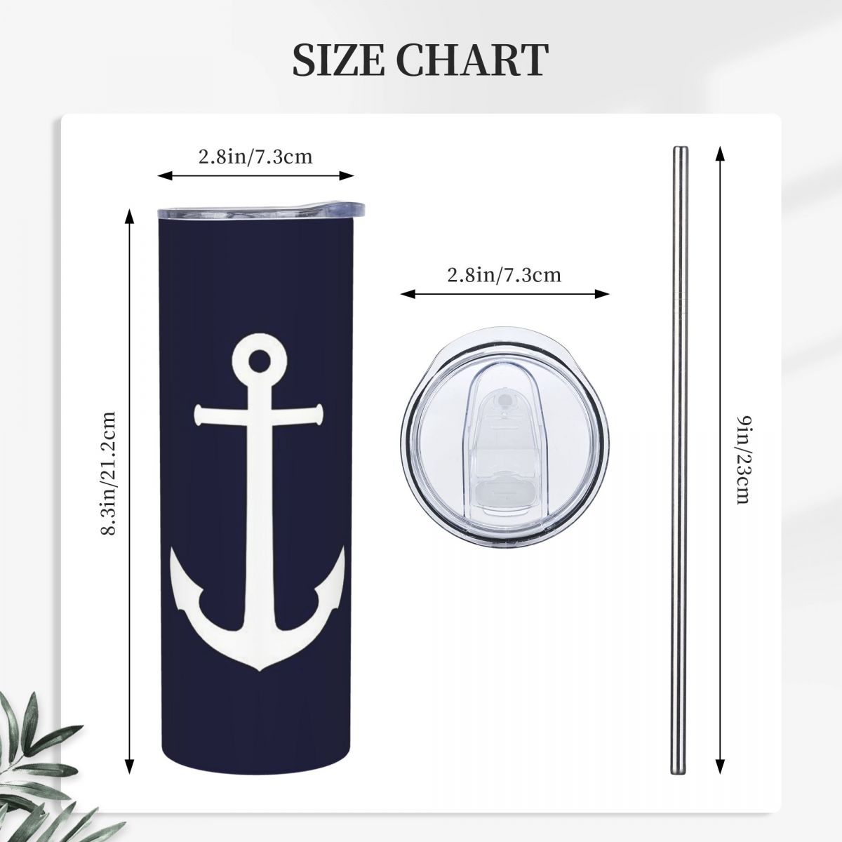 White Anchor On Navy Blu Stain - Tumbler 20Oz White 评论和价格