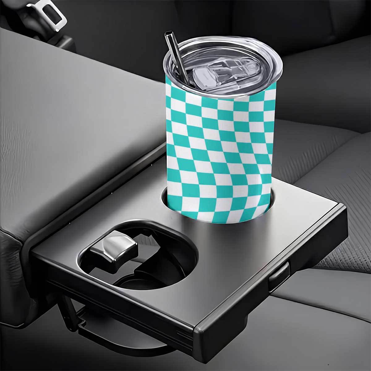 1pc 20oz Teal And White Checke - Tumbler 20Oz White 评论和价格