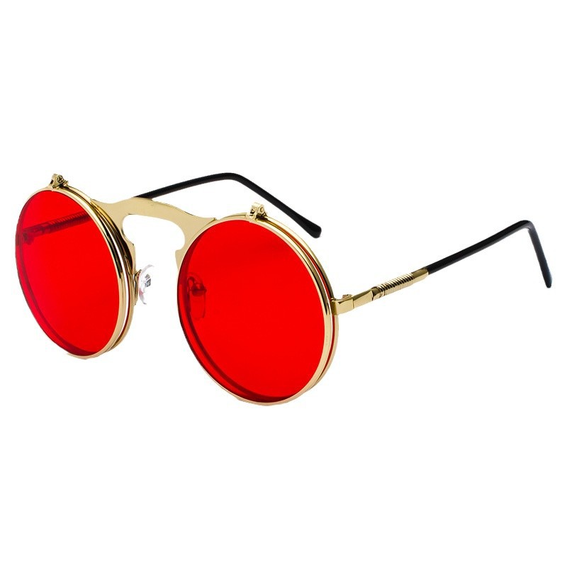 Retro Steampunk Red Round Sung - Metal Photo Panel 评论和价格
