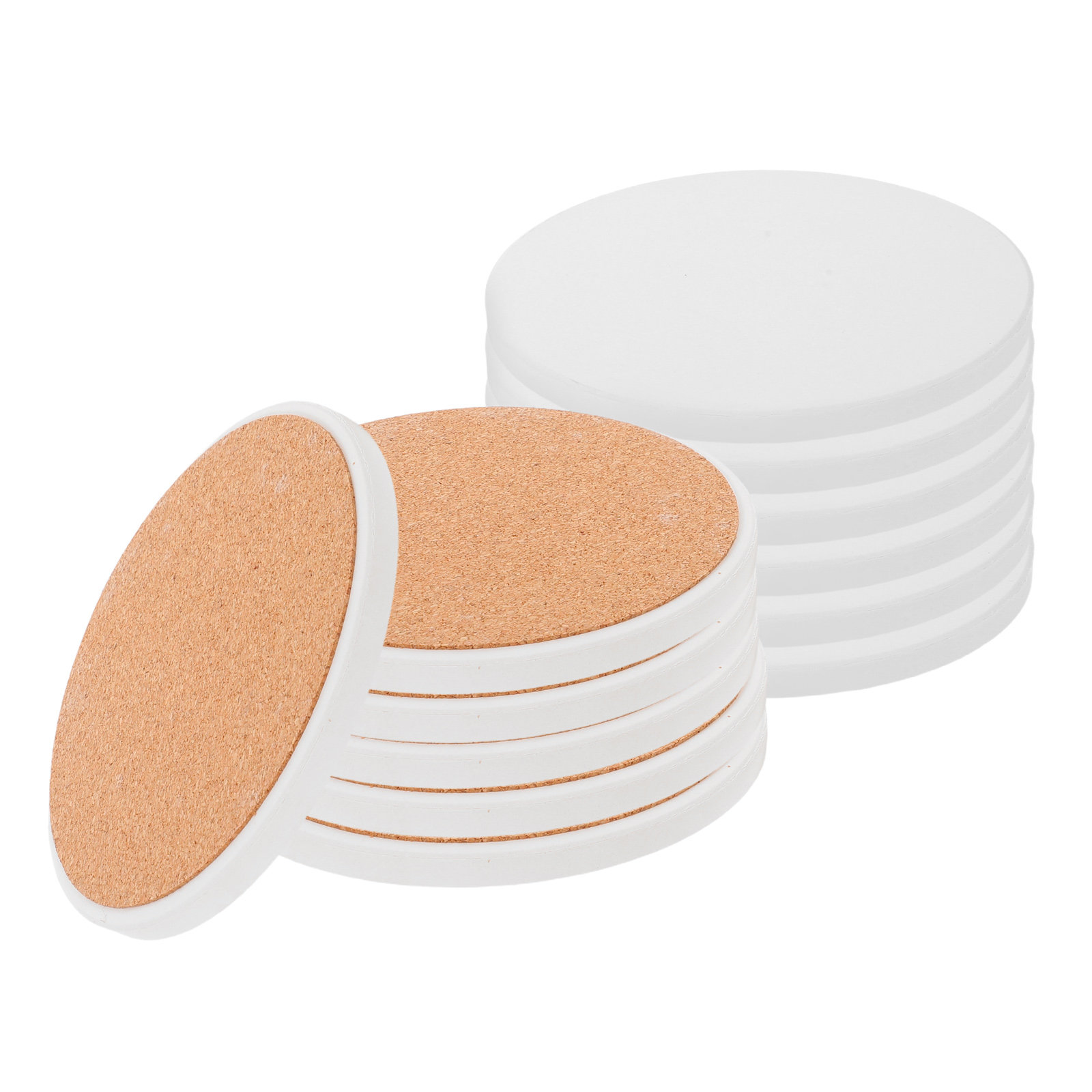 12Pcs White Round Ceramic Coas - Coaster Sublimation Blank 评论和价格