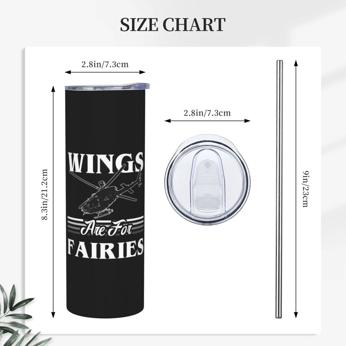 Wings Are For Fairies Helicopt - Tumbler 20Oz White 评论和价格