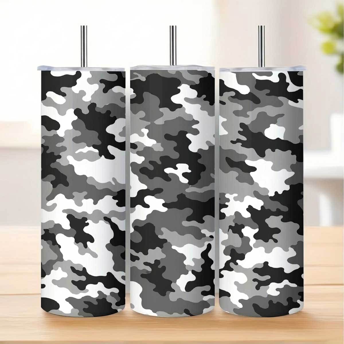 1pc 20Oz Gray Black White Camo - Tumbler 20Oz White 评论和价格