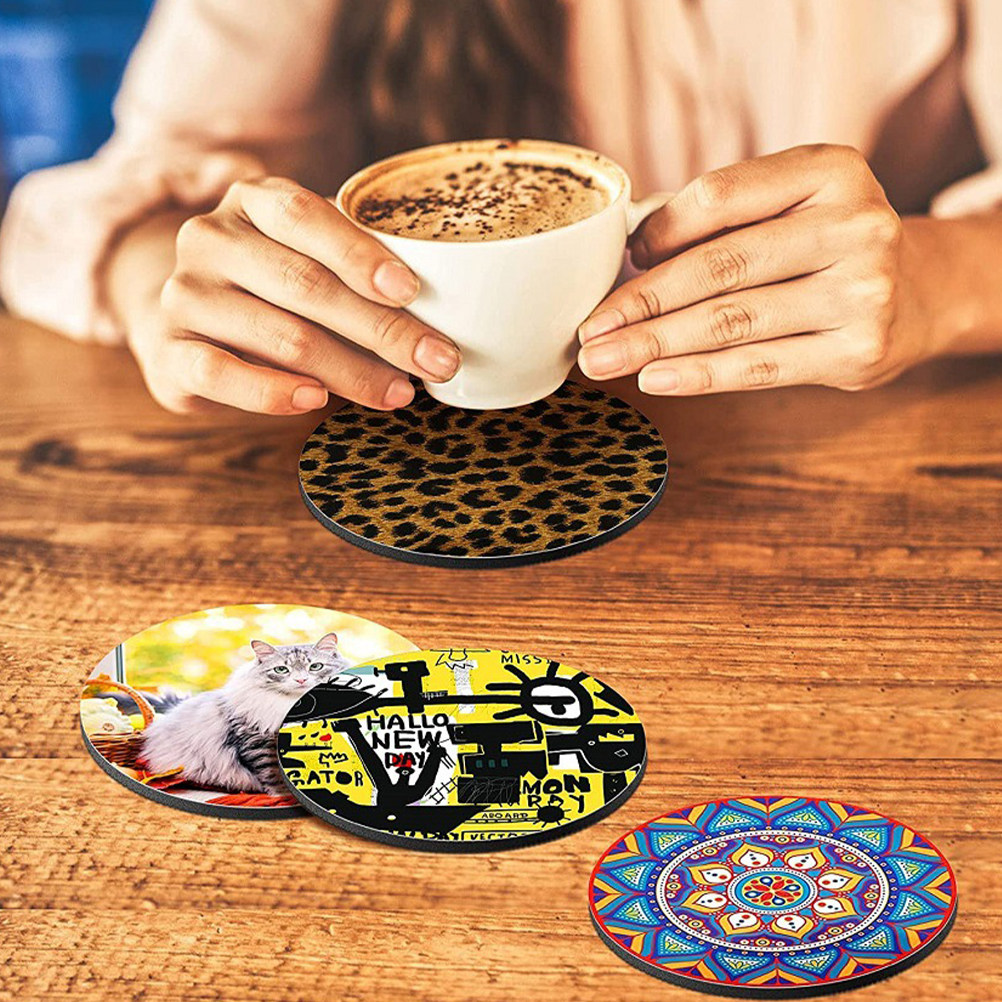 50Pcs Thermal Sublimation Roun - Coaster Sublimation Blank 评论和价格